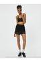 Tulle Detailed High Waist Waist Lace up Sports Shorts - 2