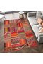 Cansu Collection Patchwork Look Woven Base in Orange Tones Modern Decorative Carpet Cansu04 - 4
