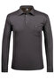 Men's Shirt Collar Cuffed Sleeves Pocketed Anthracite Sweatshirt - 4825