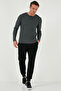 Men's Sweat - Cotton, Crew Neck, Button Detail 5905070 - 2