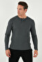 Men's Sweat - Cotton, Crew Neck, Button Detail 5905070 - 4