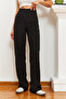 Women's Black Palazzo Fabric Trousers 60251893