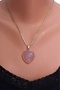 Pink Quartz Necklace Heart Cut 453-4
