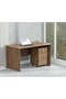 Brown MP1-D-BRN-PM Writing Table with Power Module, Power Strip Desktop Socket Board - 4
