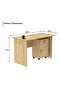 MP1 100x60 Oak Writing Table With Drawers and Black 51-1H Round Desktop Power Module - 3
