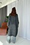 Shawl Collar Long Knitwear Cardigan - Anthracite - 3