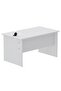 Modern Writing Study Table With Round Desktop Power Module - White - 6