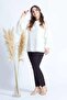 28009 Large Size Blouse with Ruffled Sleeves Ecru - 5