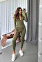 Khaki Women's Jumpsuit - Polo Collar and Toe Detail