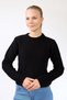 Pulover negru guler rotund 23341