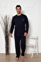 Two Thread (Thick) Men's Pajama Set with Pockets - 2