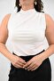 Women's Large Size Drape Detailed Stand Collar Blouse 1851-25 - 6