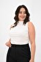 Women's Large Size Drape Detailed Stand Collar Blouse 1851-25 - 4