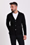 Checked Bag Pocket Slim Fit Men's Knitwear Jacket Black - 11225.21K - 3