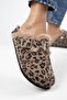 (Zeta 2 Furry Leopard) Women's Genuine Leather Sabo Mink Slippers with Belted Buckle - 5