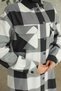 Shirt Collar Snap Pocket Tunic Black and White Checkered 24Kt415 - 8