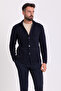 Checked Bag Pocket Slim Fit Men's Knitwear Jacket Navy Blue - 11225.21K - 5