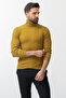 Striped Slim Fit Full Turtleneck Men's Knitwear Sweater Green - 11336.20K - 3
