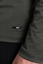 Plain Slim Fit Long Sleeve Crew Neck Men's T-Shirt Khaki - 36671.21K - 3