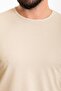 Plain Slim Fit Crew Neck Long Sleeve Men's T-Shirt Beige - 36801.23K - 2