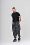 Jacquard Pattern Elastic Waist and Leg Pleated Baggy Shalwar - 4