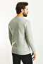 Straight Slim Fit Crew Neck Long Sleeve Men's T-Shirt Gray - 36679.21K - 3