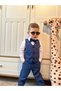 Linen Navy Blue Vest Set 4 Pieces (Shirt Pantalon Vest Bow Tie) - 3