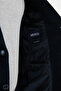 Striped Slim Fit Bag Pocket Mono Collar Velvet Men's Jacket Navy Blue - 40398.24K - 5
