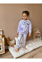 Milk Fabric Printed Detailed Three Thread Non-Raised Bottom and Top Set - 3