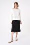 Women's Soft Textured Comfortable Fit Boat Neck Knitwear Sweater White 25W3015