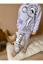 Milk Fabric Printed Detailed Three Thread Non-Raised Bottom and Top Set - 2