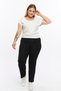 Front Stitched Diving Large Size Trousers Black - 2