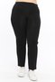 Front Stitched Diving Large Size Trousers Black - 3