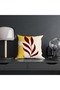 Bohemian Boho Themed Yellow Cream Color Digital Printed Gift Set of 4 Throw Pillow Pillowcases - 6