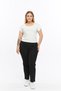 Front Stitched Diving Large Size Trousers Black