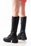 Fz-2450 Black High-Sole Lace-Up Zippered Daily Women's Boots - 5