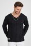 V-Neck Stripe Detailed Filthy Cut Long Sleeve T-Shirt