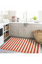 Paris Collection Red Tones Striped Plaid Patterned Creative Modern Decorative Carpet 167 - 3