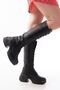 Fz-2450 Black High-Sole Lace-Up Zippered Daily Women's Boots - 4