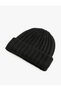 Knitted Beanie with Basic Fold Detail - 2