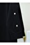 Hooded Sweatshirt with Snap Fasteners on the Sleeves - Black - 4