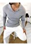 Pullover Slim Fit Polo Collar Ribbed Soft Textured Non-Pilling Sweatshirt - 2