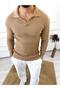 Pullover Slim Fit Polo Collar Ribbed Soft Textured Non-Pilling Sweatshirt - 5