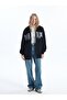 Xside Hooded Embroidered Long Sleeve Oversize Women's Zippered Sweatshirt (W4) - 3