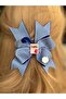 Custom Design with Butterfly Bow English Book Figure Fancy School Buckle No8 Navy Blue White Striped