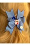 Custom Design with Butterfly Bow English Book Figure Fancy School Buckle No8 Navy Blue White Striped - 2