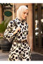 Satin Black Geometric Patterned Tunic - Ecru Refka - 7