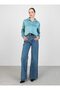 Sedef Button Detailed Satin Tunic - Ice Blue - Refka