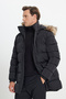 معطف كاجوال مقاوم للبرد باللون الأسود للرجال - 3