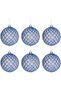 Christmas Ornament, Christmas Ball, Glittery, Silver-Navy Blue - Pack of 6, 8 cm